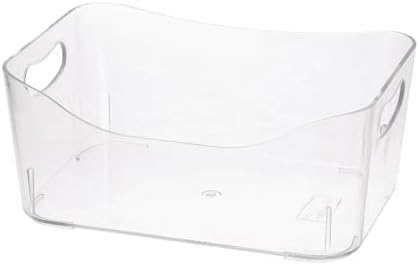 YBM HOME Storage Bins - Open Plastic Organizers and Storage Basket for Kitchen Pantry Organization, Under Sink Bathroom Storage, Toy Baskets, Food Storage Box Containers (Small - Clear 2 Packs)