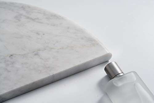Genuine Marble Corner Shelf for Bathroom Shower Wall, 9"X9"X5/8", Both Sides Polished (CWMT9SHELF - Carrara White)