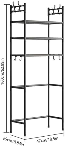 3-Tier Over the Toilet Storage,Metal Storage Rack Above The Toilet Storage Rack,Space Saver Freestanding Bathroom Shelve for Accommodate Toiletries and Daily Necessities (White)