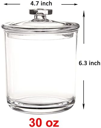 Youngever Clear Plastic Apothecary Jars (1 Set 30 Ounce)