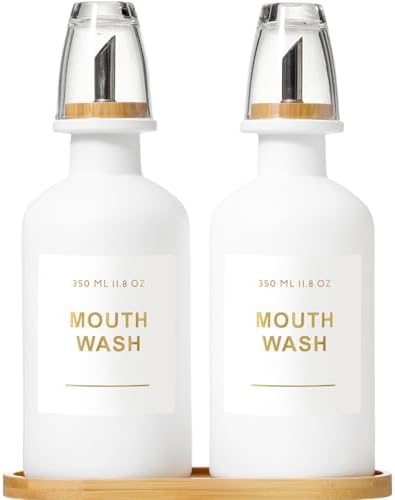 11.8OZ Mouthwash Dispenser, Set of 2, White