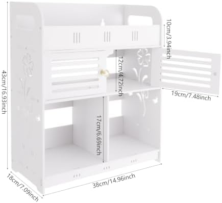 Wall-Mounted Bathroom Cabinet, No Drill Over Toilet Storage, White