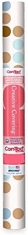 Con-Tact Brand Creative Covering, Self-Adhesive Shelf Liner, Multi-Purpose Vinyl Drawer Liner, Easy to Use and Apply, 18'' X 9', Polka Blue (Pack of 3)