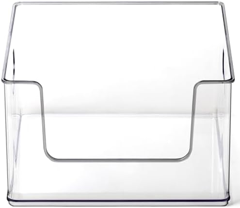 BINO | Stackable Plastic Storage Bins, Open-Front - Clear | THE CLARUS COLLECTION | Pantry Organizers and Storage Containers | Fridge Organizer Bins | Kitchen Cabinet Organizer | Medicine Cabinet Bin