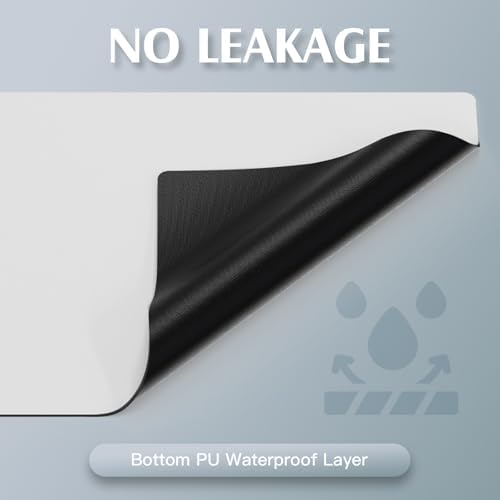 VERIFOST Under Sink Mat for Kitchen, 2 Piece Super Absorbent Undersink Mats for Bottom of Kitchen Sink, 34" X 22" Cuttable Under Sink Liner, Quick-Dry Under Bathroom Sink Mat, White