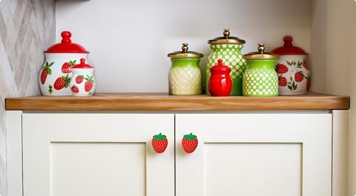 Knobēz 12pk Decorative Knob Covers - Strawberry Fruit Cabinet Accents