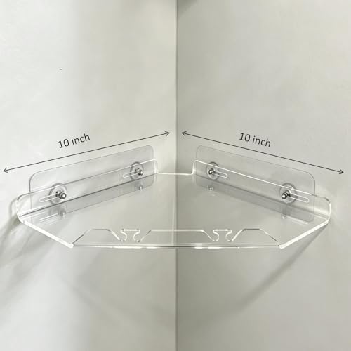 Corner Shower Caddy Shelf Rack, 10"x10" 1 Tier Clear