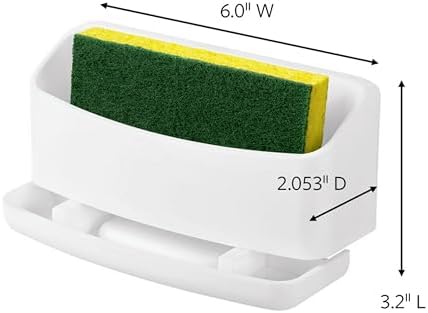 Command Under Sink Sponge Caddy, Total 2 Sponge Holders with 8 Command Strips, 2 Pack of 1 Caddy, Organize Damage-Free