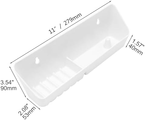 11 inch Tip Out Sink Tray, 2 Pack Molded Sink Front Tip-Out Trays with Mounting Screws, Pull Out Shelf Home White Organizer, White