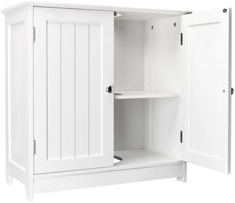 Pedestal Sink Storage Cabinet with 2 Doors, Under Sink Bathroom Cabinet with 2 Doors and Shelf, Under Sink Cabinet Bathroom Space Saver Organizer Pedestal Sink Vanity Furniture