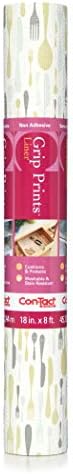 Con-Tact Brand Grip Prints Shelf Liner, Durable and Non-Adhesive Liners, Non-Slip Drawer and Cabinet Liner, 18" x 8', Lunchbox, Pack of 1 Roll
