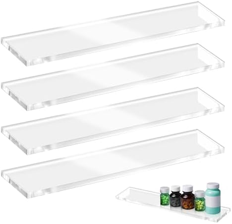 4 Pcs Medicine Cabinet Shelves Replacement, Acrylic