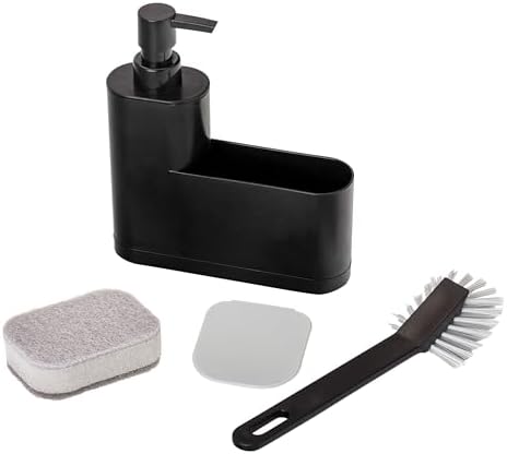 Vigar Rengo Monobloc 4-Piece Sink Caddy Set, Black
