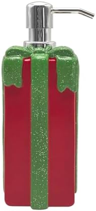 Christmas Resin Soap Pump Dispenser and Hand Towel Gift Set – Holiday Bathroom Décor Featuring Snowman, Penguin & Gift Box Designs – Festive Soap Dispenser with Matching Towels
