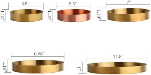 Round Brass Tray,Small Gold Decorative Tray Metal Storage Organizer Tray for Modern Home,Matte Brass Finish | 7 Inch