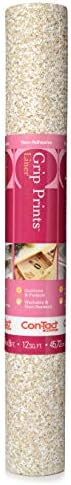 Con-Tact Brand Grip Prints Shelf Liner, Durable and Non-Adhesive Liners, Non-Slip Drawer and Cabinet Liner, 18" x 8', Beige Granite, Pack of 1 Roll