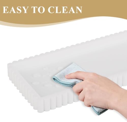 Silicone Bathroom Tray Vanity Tray Kitchen Counter Decor, Large, White