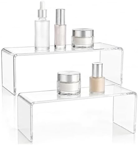 2 Pack Acrylic Medicine Cabinet Organizer Clear Shelves 2 Large