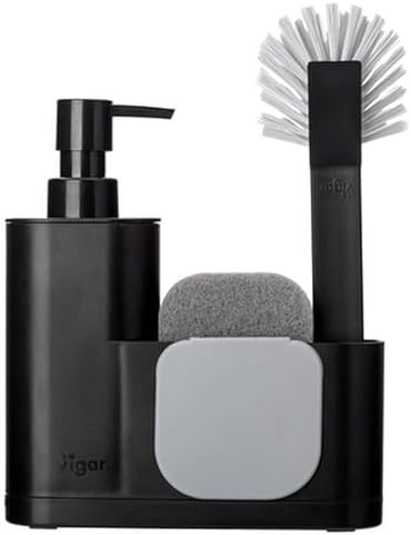 Vigar Rengo Monobloc 4-Piece Sink Caddy Set, Black