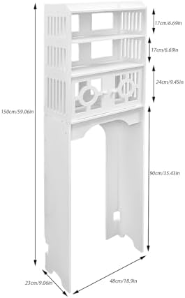 4 Tier Toilet Cabinet, Over The Toilet Storage Cabinet, Organizer, Shelf Organizer Freestanding Bathroom Space-Saving Storage Cabinet for Bathroom, Laundry