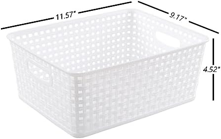 Plastic Storage Baskets for Shelf, 4 Packs