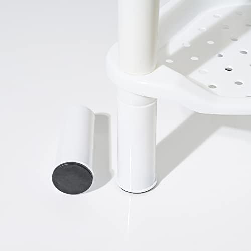 3 Tier Shower Caddy Organizer Shelf Corner, 13.5 x 10 x 26 Inches, Rustproof, Plastic Shower Rack Stands for Inside Bathroom, Bathtub, Shower pan, White(Round Slot White 3 Tier)