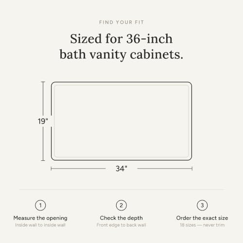 BASIN - Under Sink Mat for Bathroom - The Original Silicone Under Sink Mats for Bathroom Waterproof - Under Sink Tray for Bathroom Waterproof - Under Sink Cover Vanity Liner Gray 34x19