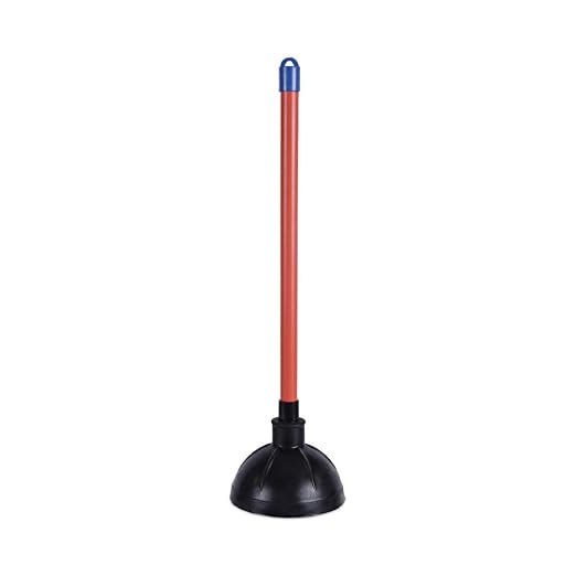 Boardwalk BWK09201EA 18 in. Plastic Handle Toilet Plunger for 5-5/8 in. Bowls - Red/Black