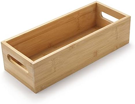 Toilet Tank Paper Basket for Back of Tank Top, Bamboo Bathroom Storage for Organizing (15 x 6 x 4 inch)