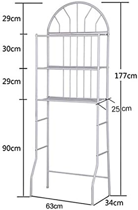 3 Tier Over The Toilet Storage Rack, Bathroom Organizer Stand, Metal Shelf Space Saver Rack, Freestanding Above Toilet Rack, Multi-Functional Storage Cabinet Toilet Shelf