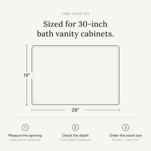 BASIN - Under Sink Mat for Bathroom - The Original Silicone Under Sink Mats for Bathroom Waterproof - Under Sink Tray for Bathroom Waterproof - Under Sink Cover Vanity Liner Taupe 28x19