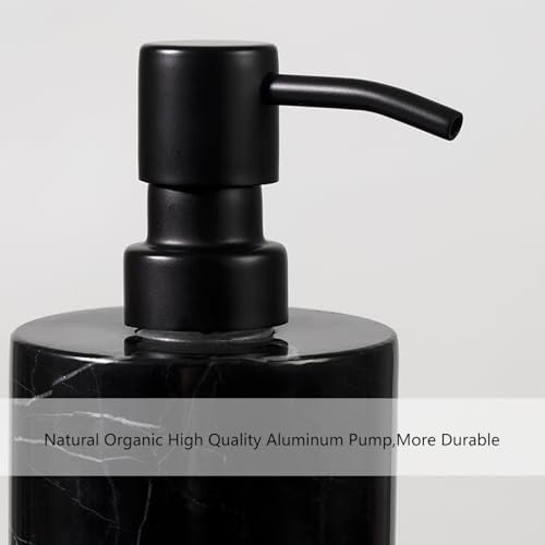 Elegant Black Marble Bath Essentials - Elevate Your Bathroom with Luxurious, Timeless Design,Marble Bath Accessories, Craftsmanship (Soap Pump)