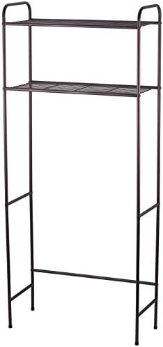 Home Basics 2 Tier Over The Toilet Bathroom Space Saver, Metal Bathroom Shelf Storage Unit, Anti-rust (Bronze)