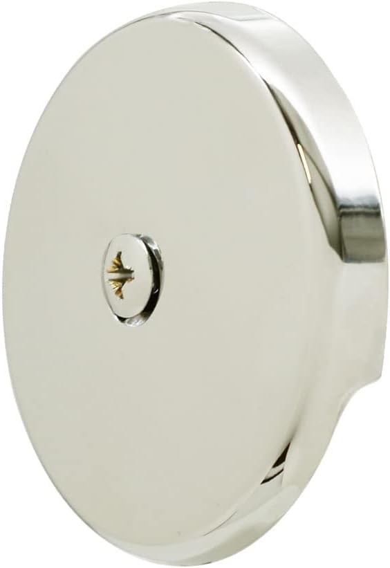 Westbrass D328-2-05 3-1/8" One-Hole Bathtub Overflow Faceplate and Screw, Polished Nickel (2-Pack)