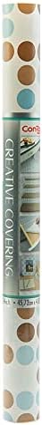 Con-Tact Brand Creative Covering, Self-Adhesive Shelf Liner, Multi-Purpose Vinyl Roll, Easy to Use and Apply, 18'' x 16', Polka Blue