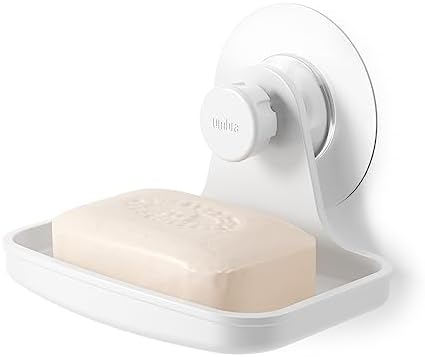 Umbra Flex Soap Dish, Adhesive Wall Mount Bathroom Shower, White