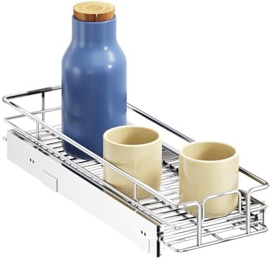 ROOMTEC Pull Out Cabinet Organizer, Pull Out Shelves 5½" W x 21½" D, Heavy Duty Cabinet Drawers Slide Out Kitchen Organizers Storage Shelf
