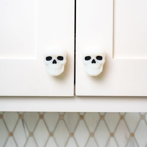 Knobēz 12pk Skull Decorative Cabinet Knob Covers - Spooky Halloween Decor