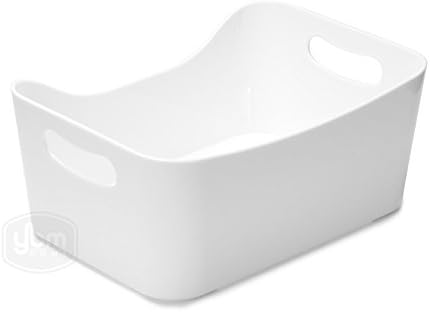 YBM HOME Storage Bins - Open Plastic Organizers and Storage Basket for Kitchen Pantry Organization, Under Sink Bathroom Storage, Toy Baskets, Food Storage Box Containers (Small - White)