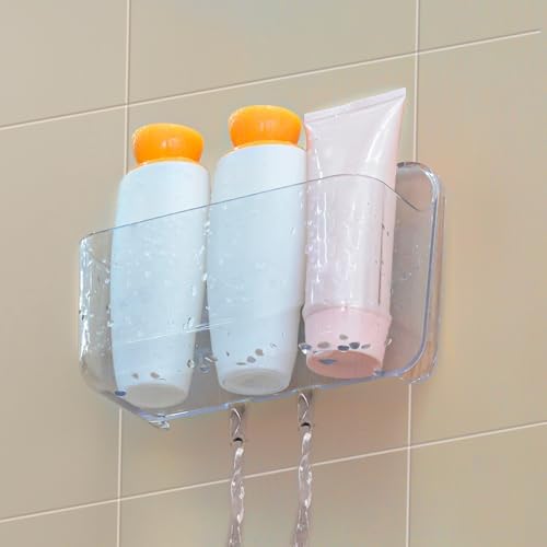 CGBE 2-Pack Cabinet Door Organizer, Self Adhesive Bathroom Shelves, Clear