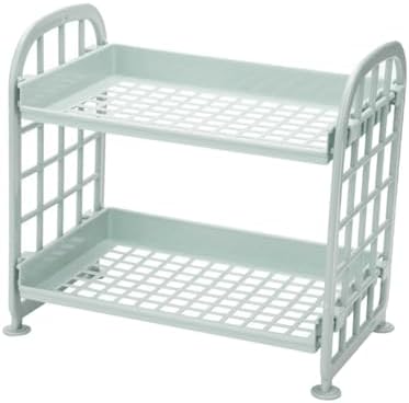 MAGICLULU 2 Layers Plastic Storage Rack Organizer for Bathroom Toilet Shelf Desktop Countertop Kitchen Space Saving Nordic Style