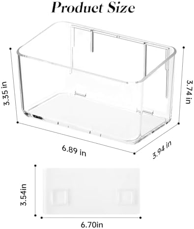 PAVSTINE 2 Pack Clear Shower Shelf, Adhesive Bathroom Shower Shelves