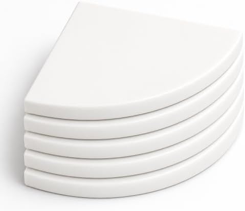 9 Inch Super White Engineered Marble Corner Shower Shelf Bathroom Caddy, Wall Mounted Shower Shelf, Classic Flatback Design (5)