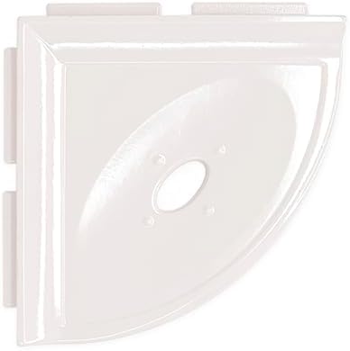 Questech 5" Shower Soap Dish Shelf for Inside Shower, Lugged for New Construction, Bath Organizer for Tiled Walls, Corner Soap Holder, Metro Lugged, White Polished