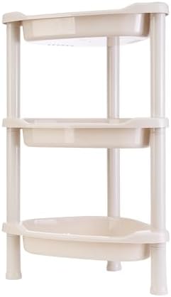 3 Tier Beige Corner Shower Caddy, 14.5 x 10 x 22.5 Inches, Plastic Shower Stands for Inside Bathroom, Bathtub, Shower Table (Beige 3 Tier)