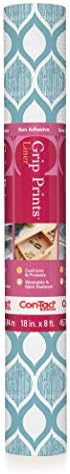 Con-Tact Brand Grip Prints Shelf Liner, Durable and Non-Adhesive Liners, Non-Slip Drawer and Cabinet Liner, 18" x 8', Savoy Blue, Pack of 1 Roll