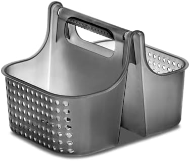 madesmart Shower Tote with Soft Grip Handle, Carbon