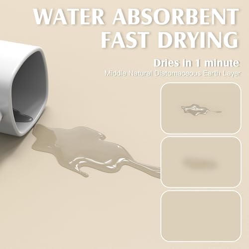 VERIFOST Under Sink Mat for Kitchen, 2 Piece Super Absorbent Undersink Mats for Bottom of Kitchen Sink, 34" X 22" Cuttable Under Sink Liner, Quick-Dry Under Bathroom Sink Mat, Cream