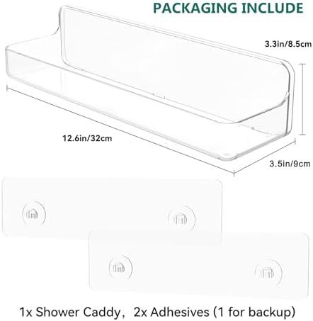 Shower shelves, Adhesive Clear Acrylic Bathroom caddy Organizer