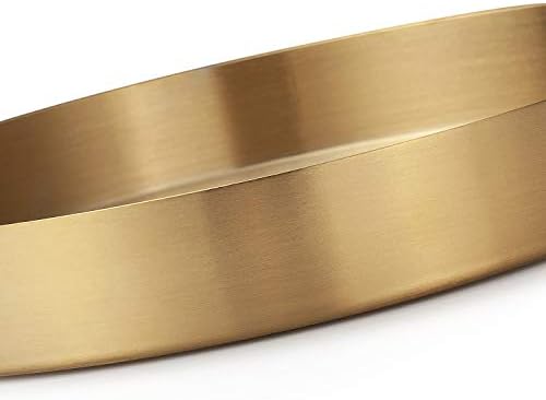 IVAILEX Round Gold Tray Stainless Steel Jewelry, Make up, Candle Plate Decorative Tray (8.6 inches)